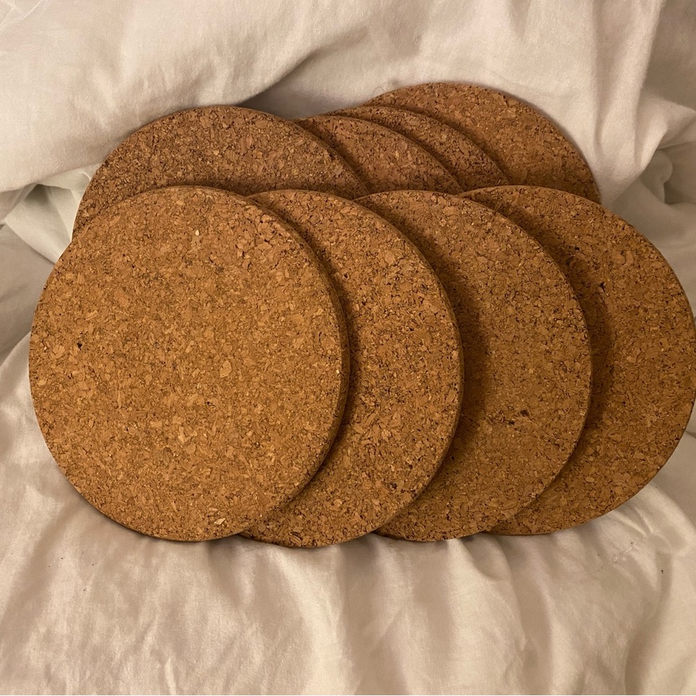Cork Trivets- Set of 8, Cork Round 7.5”